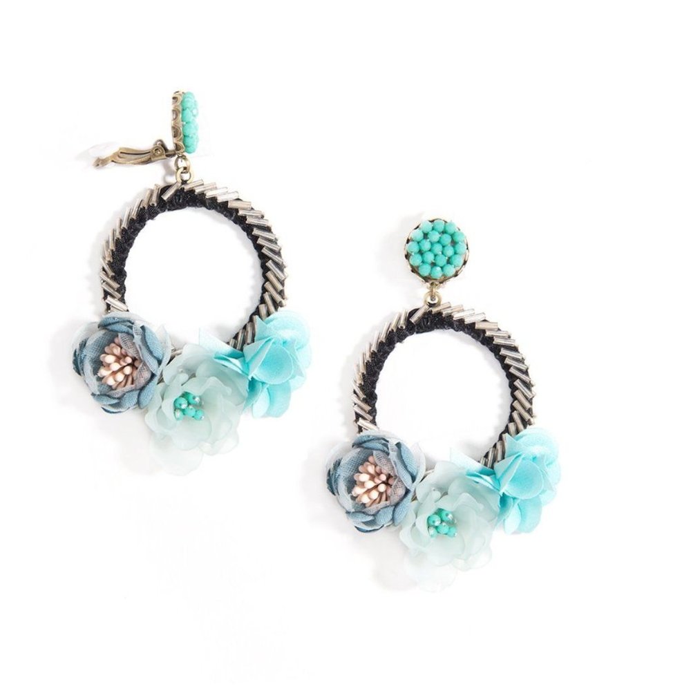 Statement Blue Hoop Earring